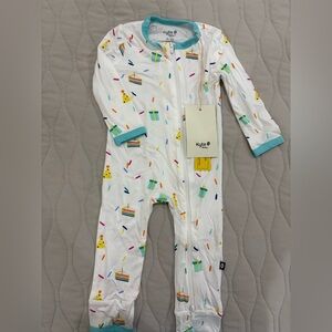 Kyte Baby Cloud Party Zip Romper NWT